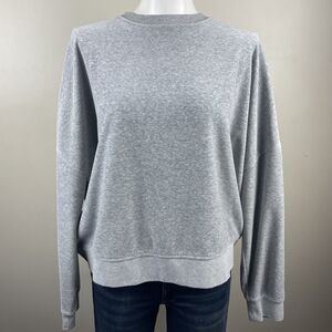 ted baker women size 4 (XL) Classic Soft gray velour crewneck sweater